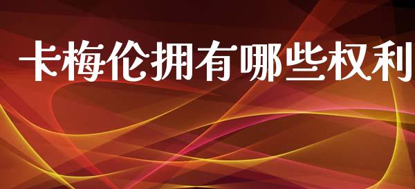卡梅伦拥有哪些权利_https://www.gongyisiwang.com_恒指期货_第1张