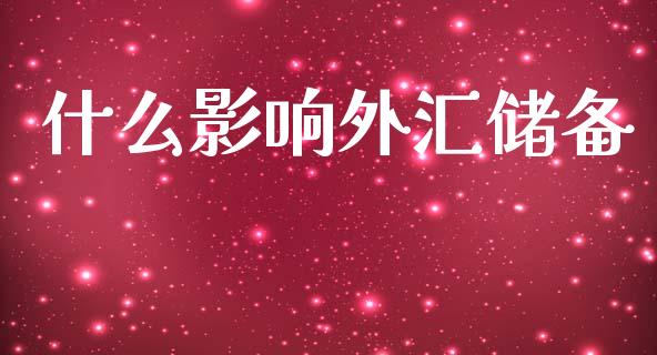 什么影响外汇储备_https://www.gongyisiwang.com_恒指期货_第1张