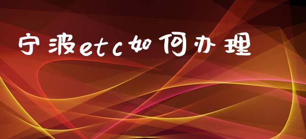 宁波etc如何办理_https://www.gongyisiwang.com_股指期货交易手续费_第1张