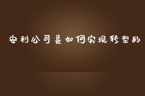 安利公司是如何实现转型的_https://www.gongyisiwang.com_原油期货_第1张