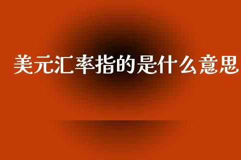 美元汇率指的是什么意思_https://www.gongyisiwang.com_广发期货手续费_第1张