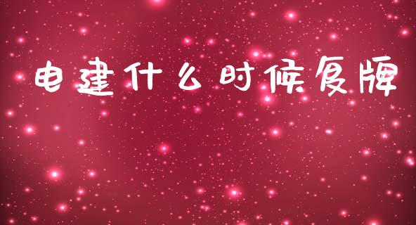 电建什么时候复牌_https://www.gongyisiwang.com_广发期货手续费_第1张