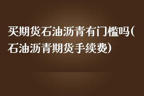 买期货石油沥青有门槛吗(石油沥青期货手续费)_https://www.gongyisiwang.com_股指期货交易手续费_第1张