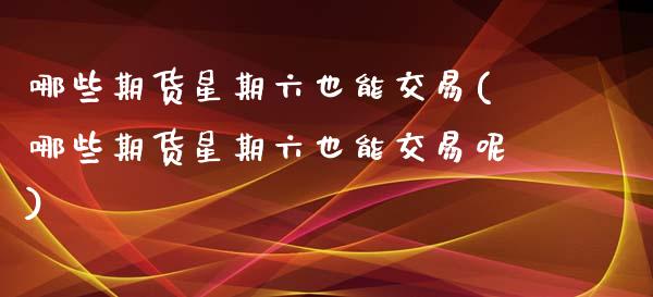 哪些期货星期六也能交易(哪些期货星期六也能交易呢)_https://www.gongyisiwang.com_期货公司手续费排名_第1张