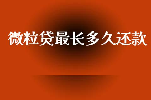 微粒贷最长多久还款_https://www.gongyisiwang.com_原油期货_第1张