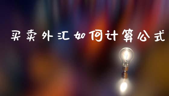 买卖外汇如何计算公式_https://www.gongyisiwang.com_恒指期货_第1张