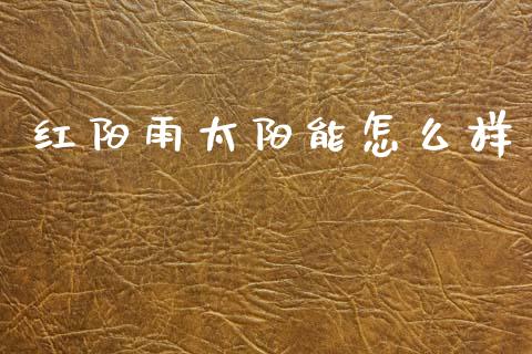 红阳雨太阳能怎么样_https://www.gongyisiwang.com_广发期货手续费_第1张
