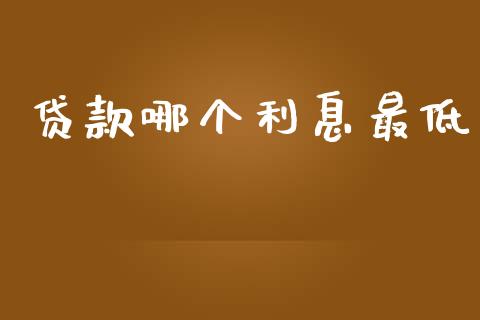 贷款哪个利息最低_https://www.gongyisiwang.com_原油期货_第1张