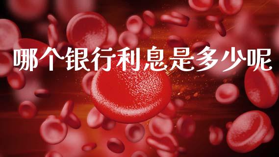 哪个银行利息是多少呢_https://www.gongyisiwang.com_股指期货_第1张