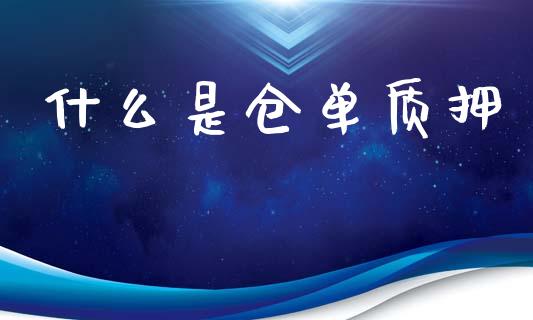 什么是仓单质押_https://www.gongyisiwang.com_广发期货手续费_第1张