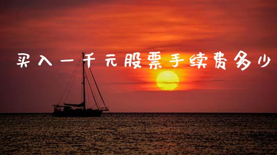 买入一千元股票手续费多少_https://www.gongyisiwang.com_恒指期货_第1张