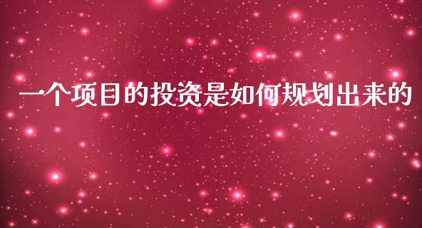 一个项目的投资是如何规划出来的_https://www.gongyisiwang.com_广发期货手续费_第1张