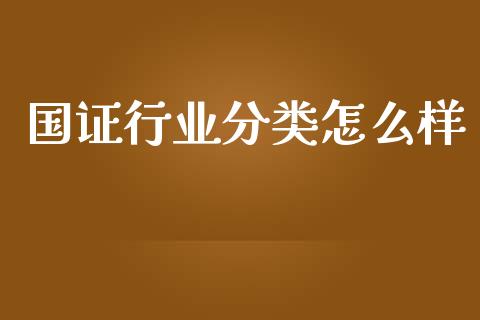 国证行业分类怎么样_https://www.gongyisiwang.com_恒指期货_第1张