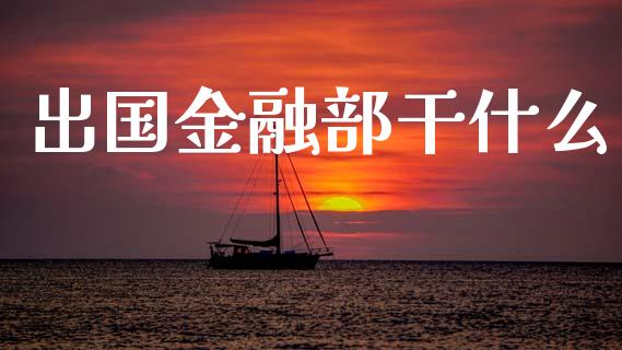 出国金融部干什么_https://www.gongyisiwang.com_股指期货交易手续费_第1张