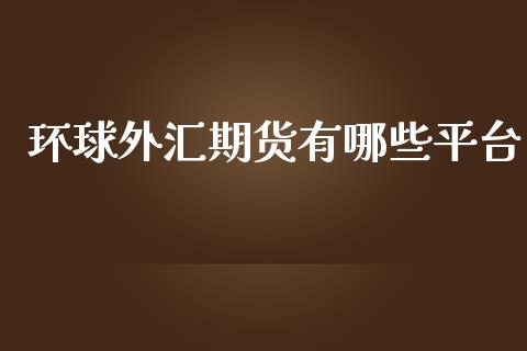 环球外汇期货有哪些平台_https://www.gongyisiwang.com_股指期货_第1张