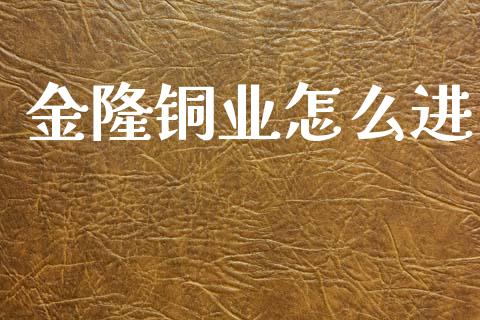 金隆铜业怎么进_https://www.gongyisiwang.com_广发期货手续费_第1张