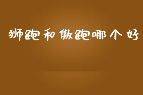 狮跑和傲跑哪个好_https://www.gongyisiwang.com_焦炭期货手续费_第1张