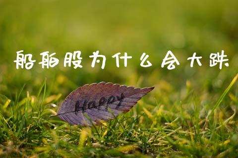 船舶股为什么会大跌_https://www.gongyisiwang.com_股指期货_第1张