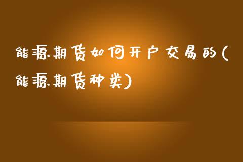 能源期货如何开户交易的(能源期货种类)_https://www.gongyisiwang.com_期货公司手续费排名_第1张