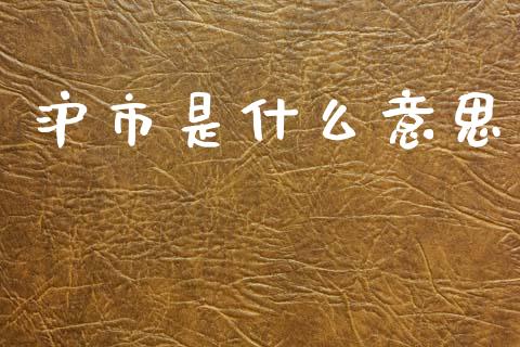 沪市是什么意思_https://www.gongyisiwang.com_恒指期货_第1张