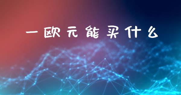 一欧元能买什么_https://www.gongyisiwang.com_恒指期货_第1张