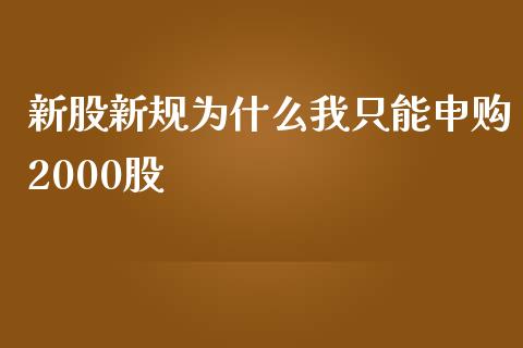 新股新规为什么我只能申购2000股_https://www.gongyisiwang.com_股指期货交易手续费_第1张