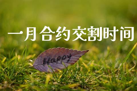 一月合约交割时间_https://www.gongyisiwang.com_股指期货_第1张