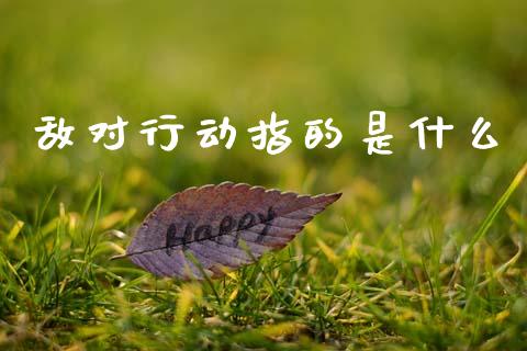 敌对行动指的是什么_https://www.gongyisiwang.com_期货公司手续费排名_第1张