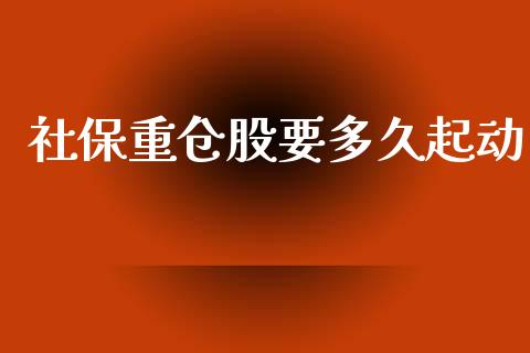社保重仓股要多久起动_https://www.gongyisiwang.com_焦炭期货手续费_第1张