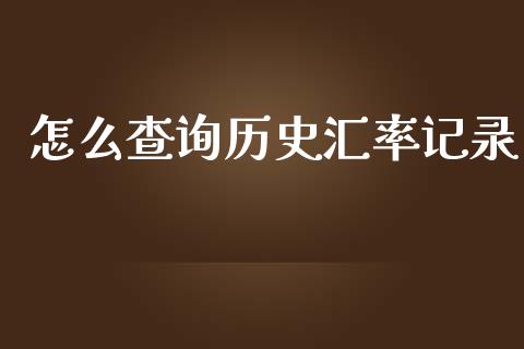 怎么查询历史汇率记录_https://www.gongyisiwang.com_股指期货交易手续费_第1张