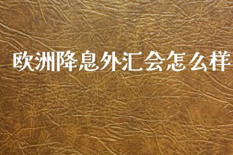 欧洲降息外汇会怎么样_https://www.gongyisiwang.com_道指_第1张