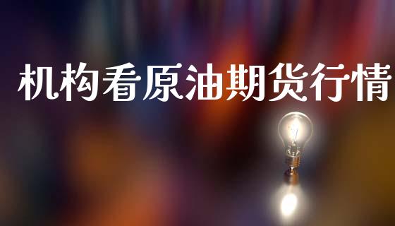 机构看原油期货行情_https://www.gongyisiwang.com_恒指期货_第1张