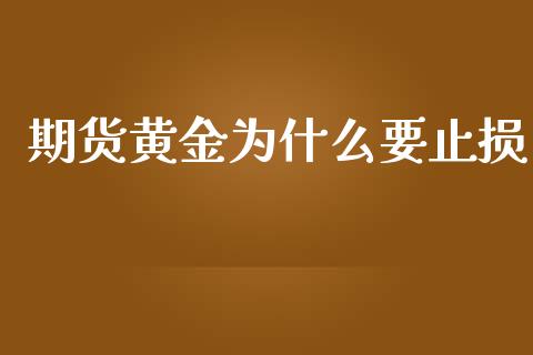 期货黄金为什么要止损_https://www.gongyisiwang.com_期货公司手续费排名_第1张