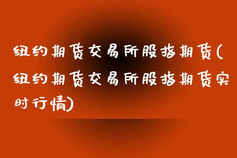 纽约期货交易所股指期货(纽约期货交易所股指期货实时行情)_https://www.gongyisiwang.com_广发期货手续费_第1张