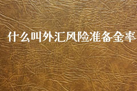 什么叫外汇风险准备金率_https://www.gongyisiwang.com_焦炭期货手续费_第1张