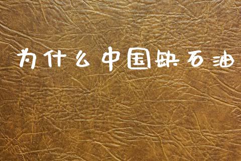 为什么中国缺石油_https://www.gongyisiwang.com_广发期货手续费_第1张