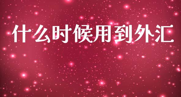 什么时候用到外汇_https://www.gongyisiwang.com_股指期货_第1张