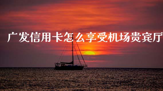 广发信用卡怎么享受机场贵宾厅_https://www.gongyisiwang.com_原油期货_第1张