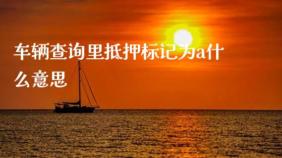 车辆查询里抵押标记为a什么意思_https://www.gongyisiwang.com_焦炭期货手续费_第1张