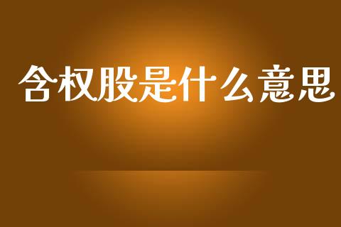 含权股是什么意思_https://www.gongyisiwang.com_原油期货_第1张