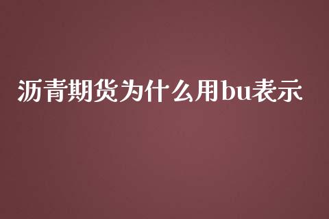 沥青期货为什么用bu表示_https://www.gongyisiwang.com_广发期货手续费_第1张
