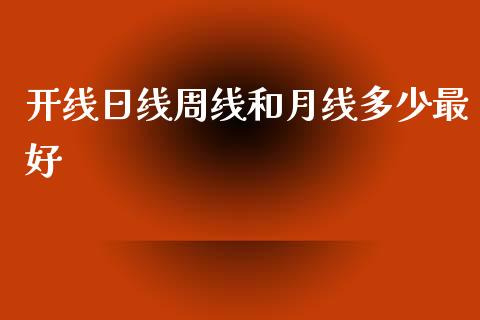 开线日线周线和月线多少最好_https://www.gongyisiwang.com_原油期货_第1张