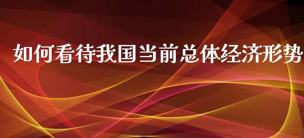 如何看待我国当前总体经济形势_https://www.gongyisiwang.com_广发期货手续费_第1张