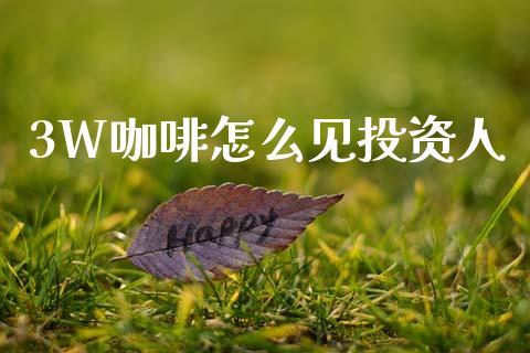 3W咖啡怎么见投资人_https://www.gongyisiwang.com_恒指期货_第1张