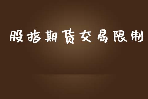 股指期货交易限制_https://www.gongyisiwang.com_焦炭期货手续费_第1张