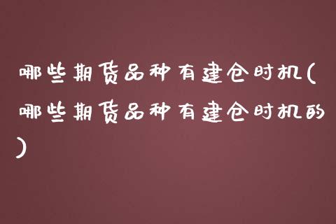 哪些期货品种有建仓时机(哪些期货品种有建仓时机的)_https://www.gongyisiwang.com_焦炭期货手续费_第1张