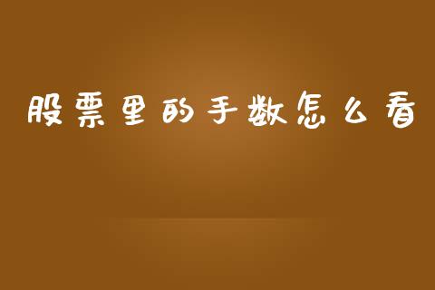 股票里的手数怎么看_https://www.gongyisiwang.com_期货公司手续费排名_第1张