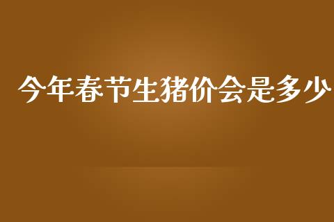 今年春节生猪价会是多少_https://www.gongyisiwang.com_广发期货手续费_第1张