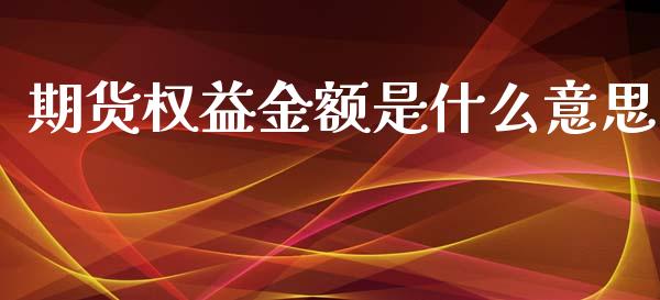 期货权益金额是什么意思_https://www.gongyisiwang.com_原油期货_第1张