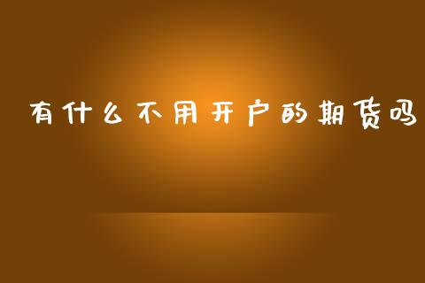 有什么不用开户的期货吗_https://www.gongyisiwang.com_焦炭期货手续费_第1张